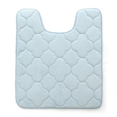 BETTERBEDS 21 x 24 in. Embroidered Memory Foam Contoured Bath Mat - Sterling Blue BE364549